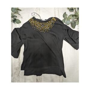 THML Flowy Dotted Sweater in Navy